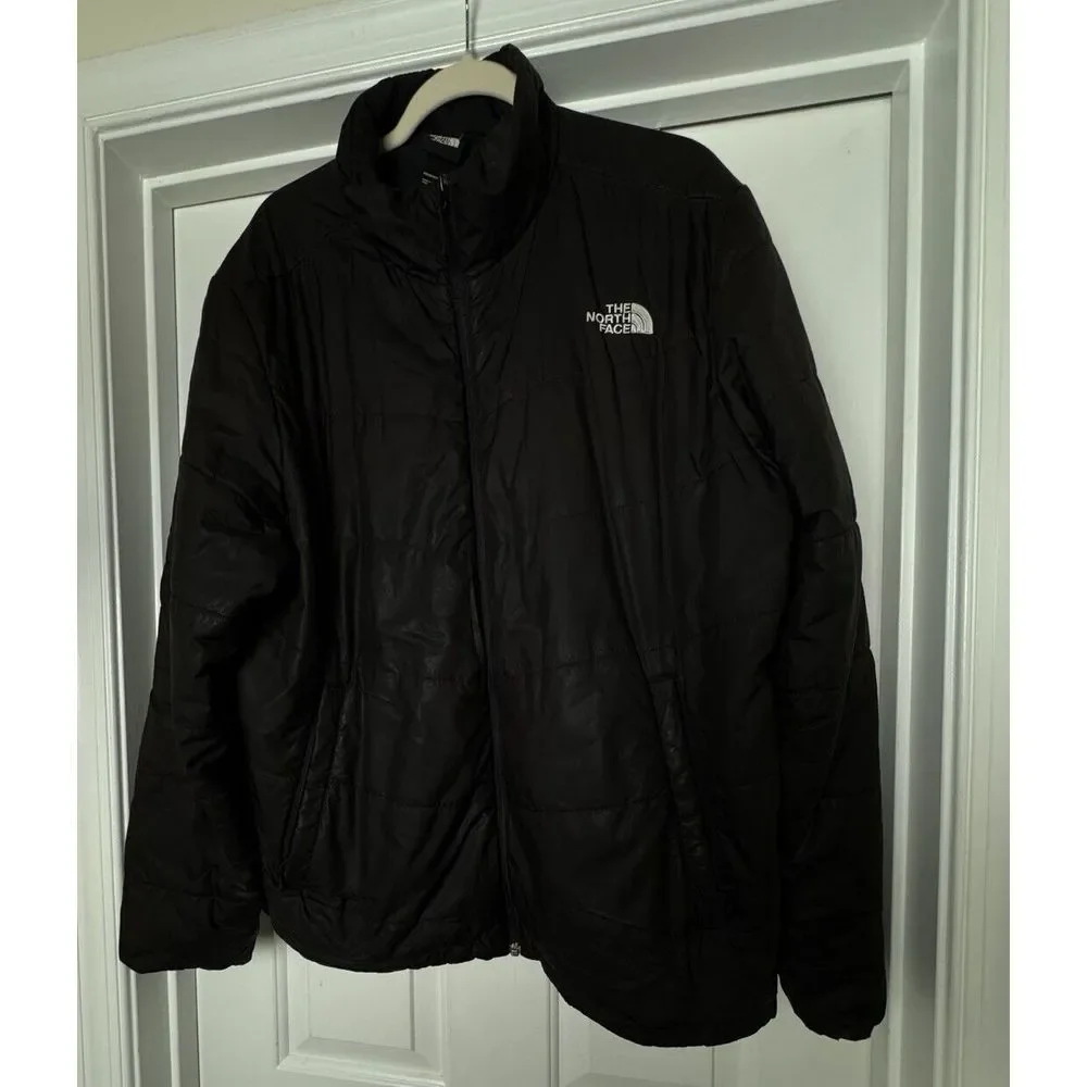 The North Face Long‎ Sleeve Full Zip Jacket Men's Size XL Windbreaker Black Top